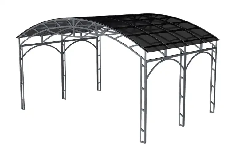 wiata samochodowa 5,5m stalowa z dachem łukowym