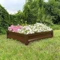 brązowa ocynkowana grządka podwyższona 20 firmy botanic 100 x 100 z kwiatami
